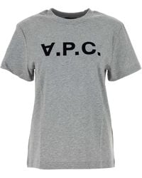 A.P.C. - A. P.C. Melange Cotton T-Shirt - Lyst