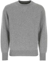 Prada - Melange Stretch Cashmere Blend Sweater - Lyst