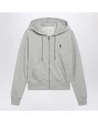 Ami Paris - Light Ami De Coeur Zip-Up Sweatshirt - Lyst