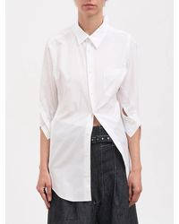 Junya Watanabe - Asymmetrical Pure Cotton Shirt With Pointed Collar And Pockets - Lyst