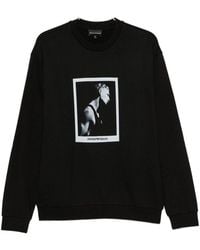 Emporio Armani - Printed Cotton Sweatshirt - Lyst