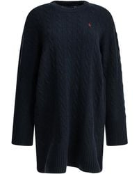 Polo Ralph Lauren - Short Knit Dress With Logo - Lyst