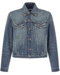 Versace - 'Medusa' Denim Jacket - Lyst
