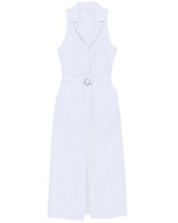 Patrizia Pepe - Striped Belted Midi Dress - Lyst