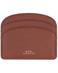 A.P.C. - Logo Detail Leather Card Holder Cowhide Wallets & Purses - Lyst