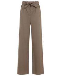 Max Mara - Tobacco Light Virgin Wool Salpa Bow Pants - Lyst