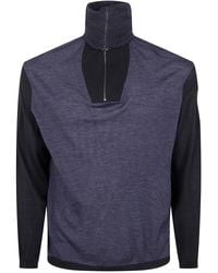 Emporio Armani - Half Zip Turtle Neck Sweater - Lyst