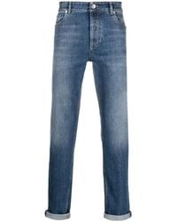 Brunello Cucinelli - Traditional Fit Five-Pocket Trousers - Lyst