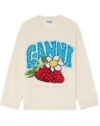 Ganni - Wool Crewneck Sweater - Lyst