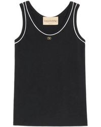 Valentino Garavani - Cotton Jersey Top - Lyst