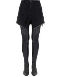 Balenciaga - Japanese Denim Mini Cut-up Skirt - Lyst