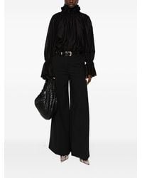 THE LATEST - Wool Blend Flared Trousers - Lyst