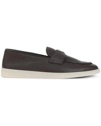 Prada - Grained Leather Loafers - Lyst