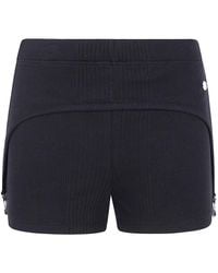 Jean Paul Gaultier - Cotton Ribbed Mini Short With Lingerie Garter - Lyst