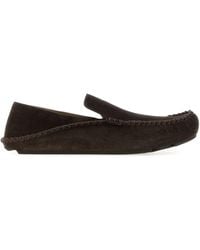 Loewe - Dark Suede Rambla Loafers - Lyst