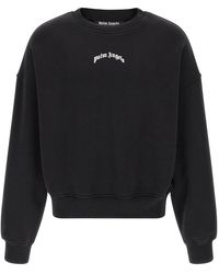 Palm Angels - 'Back Curved Logo' Sweatshirt - Lyst