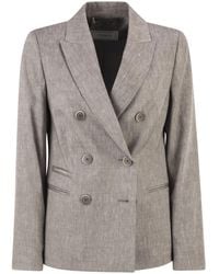 Peserico - Double-Breasted Blazer - Lyst