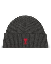 Ami Paris - Ami De Coeur Wool Beanie - Lyst