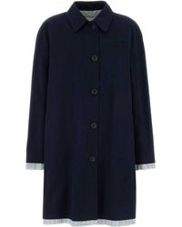 Miu Miu - Dark Poplin Trench Coat - Lyst