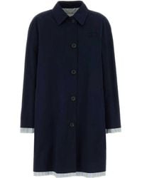 Miu Miu - Dark Poplin Trench Coat - Lyst