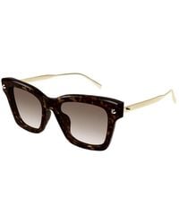 McQueen - Metallic Havana Sunglasses - Lyst