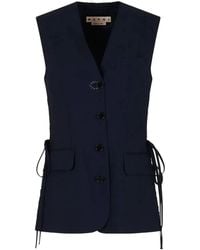 Marni - Wool Waistcoat With Side Slits Clothing - Lyst
