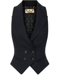 Elisabetta Franchi - Wool Double-Breasted Vest - Lyst
