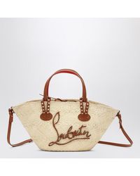 Christian Louboutin - Raffia And Calf Leather Tote Bag Cabata Small - Lyst