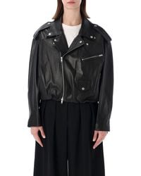 S.W.O.R.D - Cropped Zip-Front Leather Jacket - Lyst