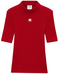 Courreges - Courregès Cotton Blend Knit Top - Lyst