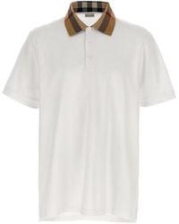 Burberry - Check Collar Polo Shirt - Lyst