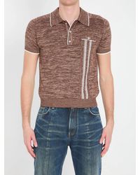 Versace - Mouliné Knit Polo Shirt - Lyst