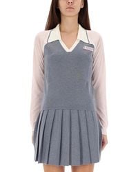 CASABLANCA - Merino Lurex Long-Sleeve Tennis Polo - Lyst