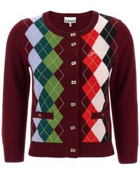 Ganni - Check Cardigan - Lyst