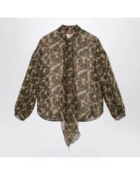 Max Mara - Printed Silk Chiffon Blouse - Lyst