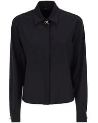 Fabiana Filippi - Virgin Wool Stretch Shirt With Zama Jewel Detail - Lyst