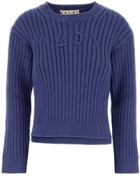 Marni - Cerulean Cotton Blend Sweater - Lyst
