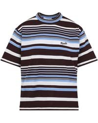Prada - Embroidered Cotton T-Shirt - Lyst