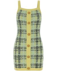 Balmain - Embroidered Tweed Dress - Lyst