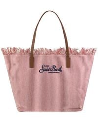 MC2 Saint Barth - City Shopper Bag With Stripes And Embroidered Logo - Lyst