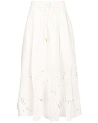 Zimmermann - Mahon Cotton Midi Skirt - Lyst