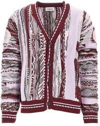 Laneus - Jacquard Knit Cardigan - Lyst