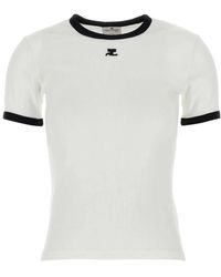 Courreges - Courrèges Contrast Cotton T-Shirt - Lyst