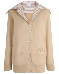 Patou - Mix Popeline Collar Cardigan - Lyst