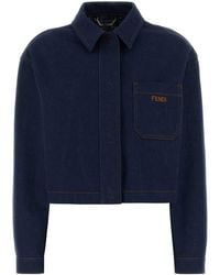 Fendi - Blue Denim Jacket - Lyst