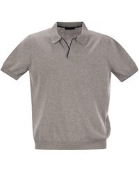 Fay - Cotton Buttonless Polo Shirt - Lyst