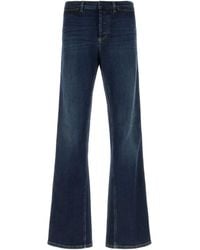 Gucci - Cotton Denim Trousers With Web Ribbon - Lyst
