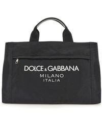 Dolce & Gabbana - Nylon Bag With Logo Polyamide Shoulder - Lyst