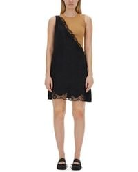Maison Margiela - Asymmetrical Midi Dress With Lace Detailing - Lyst