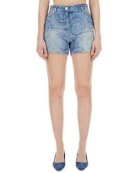 Versace - High-Rise Straight-Leg Denim Shorts - Lyst